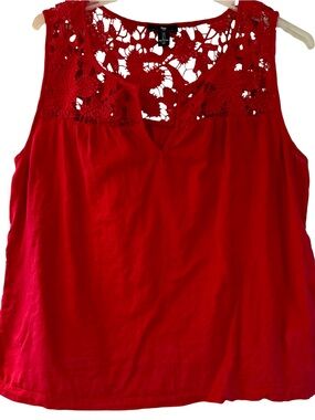 ⭐️Cotton and embroidered lace top L